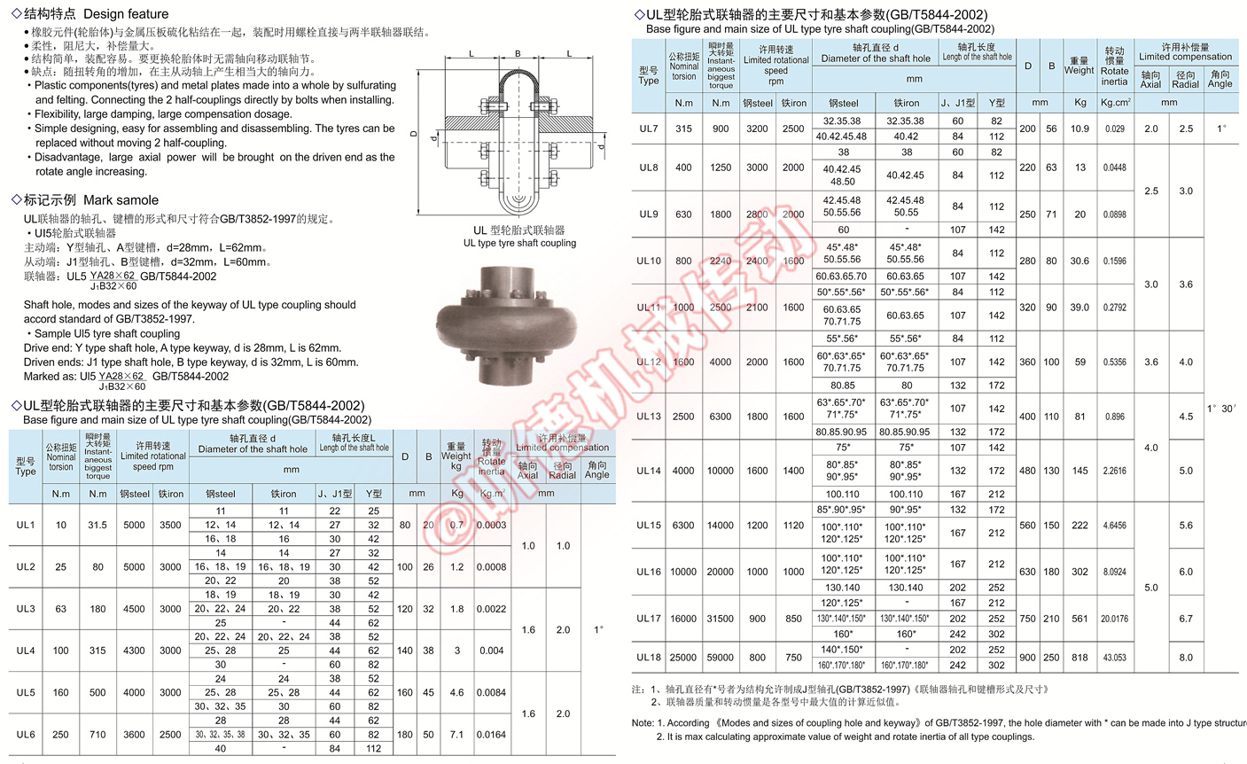 轮胎式联轴器参数